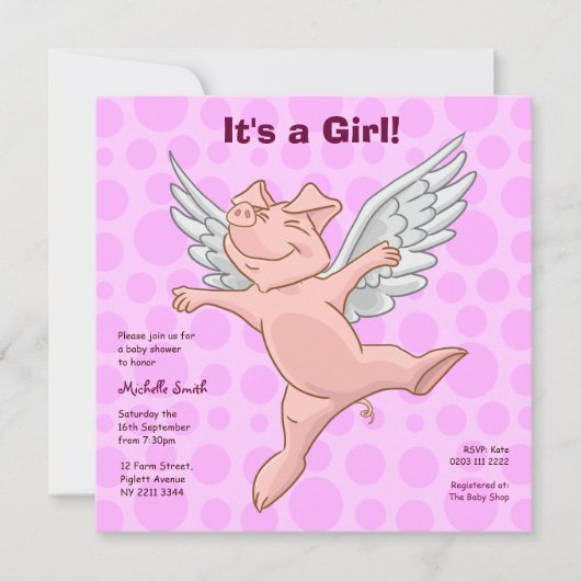 Invitation mignonne de partie de baby shower de (Devant)