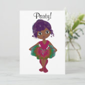 Invitation mignonne de partie de ballerine (Debout devant)