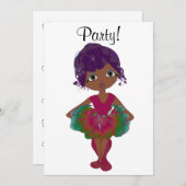 Invitation mignonne de partie de ballerine (Devant / Derrière)