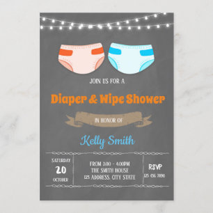 Invitation mignonne de partie de douche de