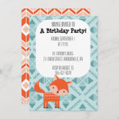 Invitation mignonne de partie de Fox rouge (Devant / Derrière)