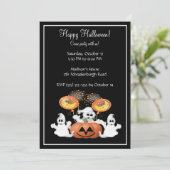 Invitation mignonne de partie de Halloween de (Debout devant)