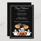 Invitation mignonne de partie de Halloween de (Devant / Derrière)