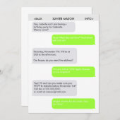 Invitation mignonne de partie de message textuel (Devant / Derrière)