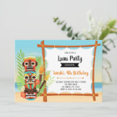 Invitation mignonne de partie de tiki (Debout devant)