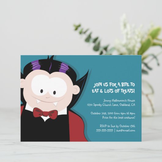 Invitation mignonne de partie d'enfants du vampire (Debout devant)