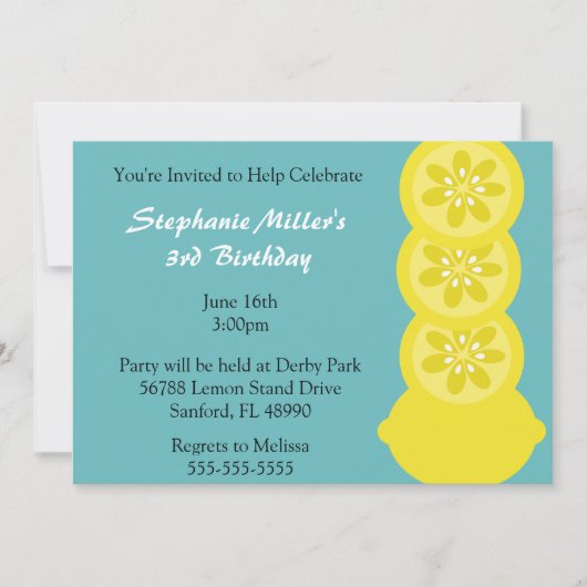 Invitation mignonne de partie d'été de tranche de (Devant)