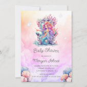 Invitation Mignonne De Sirène Sous Le Baby shower D'Aquarelle (Devant)
