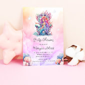 Invitation Mignonne De Sirène Sous Le Baby shower D'Aquarelle