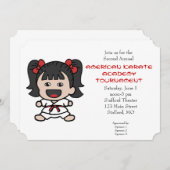 Invitation mignonne de tournoi de karaté de (Devant / Derrière)