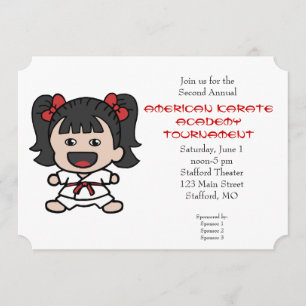 Invitation mignonne de tournoi de karaté de