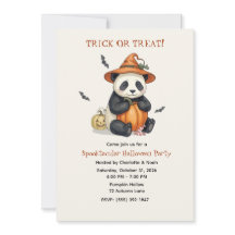 Invitation mignonne d'Halloween de panda et de cit