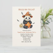 Invitation mignonne d'Halloween de panda et de cit (Debout devant)