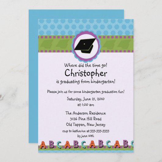 Invitation MIGNONNE d'obtention du diplôme de (Devant / Derrière)