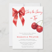 Invitation Mignonne Elle est la cerise sur la Fête des mariée (Devant)