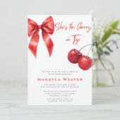 Invitation Mignonne Elle est la cerise sur la Fête des mariée (Debout devant)