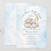 Invitation Mignonne endormie Un petit baby shower d'agneau (Devant / Derrière)