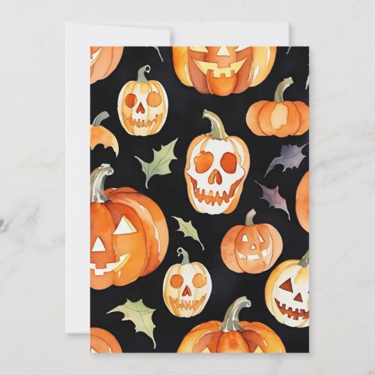 Invitation Mignonne Enfant Squelette À L'Halloween En Costume (Dos)