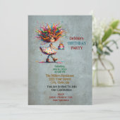 Invitation Mignonne et drôle fille Whimsical (Debout devant)