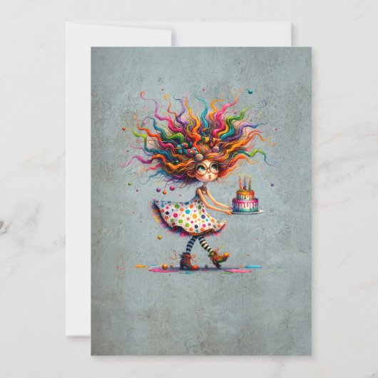 Invitation Mignonne et drôle fille Whimsical (Dos)