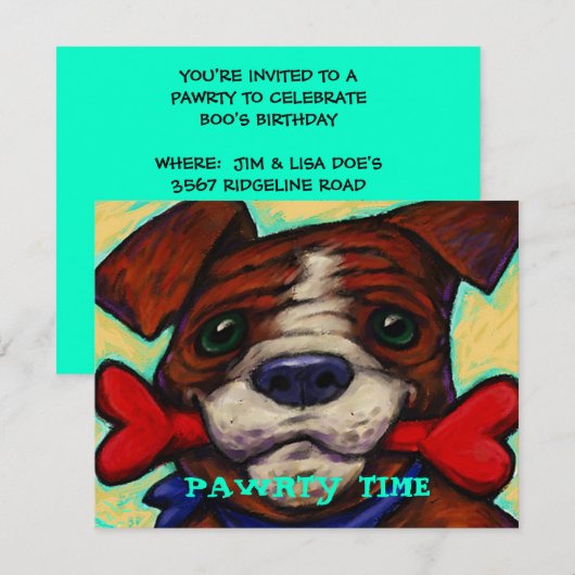 INVITATION MIGNONNE ET ESPIÈGLE D'INVITATION DE (Devant / Derrière)