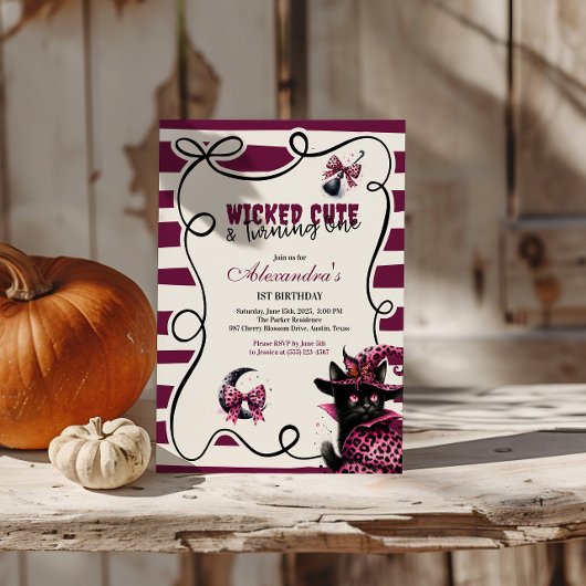 Invitation Mignonne et Turner une fille Halloween 1er naissan