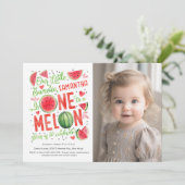 Invitation Mignonne Eté Fruit Fruit Girl 1er Anniversaire Pho (Debout devant)