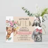 Invitation Mignonne Faisons-nous fêter la 1ère fête d'anniver (Debout devant)