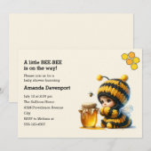 Invitation Mignonne fille en costume d'abeille avec Baby show (Devant / Derrière)