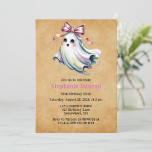 Invitation Mignonne fille Fantôme Anniversaire Mash