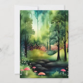 Invitation mignonne Floral Rose fille fée premier 1er anniver (Dos)