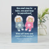 Invitation Mignonne Genre À Thème Spatial Révéler Les Ours De (Debout devant)