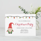 Invitation Mignonne Gnome Fête de Noël (Debout devant)