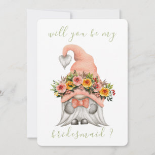 Invitation Mignonne Gnome Florale Serez-Vous Ma Femme D'Accue