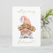 Invitation Mignonne Gnome Florale Serez-Vous Ma Femme D'Accue (Debout devant)