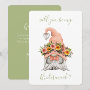 Invitation Mignonne Gnome Florale Serez-Vous Ma Femme D'Accue