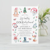 Invitation Mignonne hiver ONE derland Noël 1er anniversaire (Debout devant)