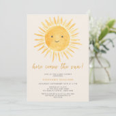 Invitation Mignonne Ici, Le Baby shower Soleil (Debout devant)
