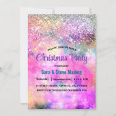 Invitation Mignonne iridescente argent faux parties scintilla (Devant)