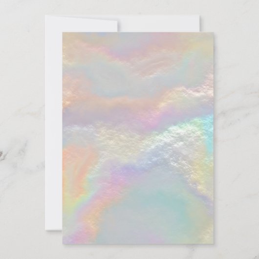 Invitation Mignonne iridescente fausse parties scintillant or (Dos)