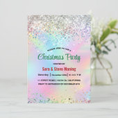 Invitation Mignonne iridescente licorne fausse parties scinti (Debout devant)