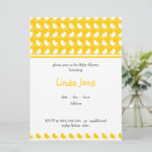 invitation mignonne jaune de baby shower de rangée (Debout devant)