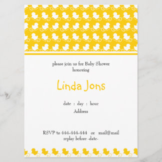 invitation mignonne jaune de baby shower de rangée