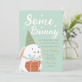 Invitation Mignonne lapin blanc Certains lapins deviennent 2è (Debout devant)
