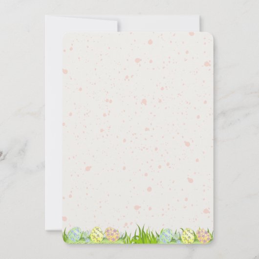 Invitation Mignonne lapin dans une texture beige Minimale Pâq (Dos)