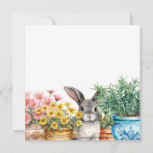 Invitation Mignonne lapin de Pâques dans le jardin Brunch de  (Dos)