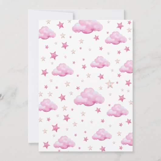 Invitation Mignonne lapin et étoile bébé fille islamique Aqiq (Dos)