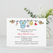 Invitation Mignonne ligne de vêtements rouges BABY SHOWER neu (Debout devant)