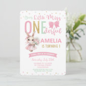 Invitation Mignonne Little Miss ONE derful 1er Anniversaire B (Debout devant)