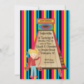 Invitation mignonne, lumineuse, et rayée d'arcade (Devant)